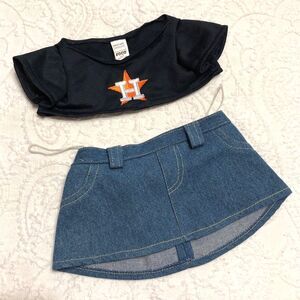 Build a Bear Denim Skirt and MLB Houston Astros Baseball Top